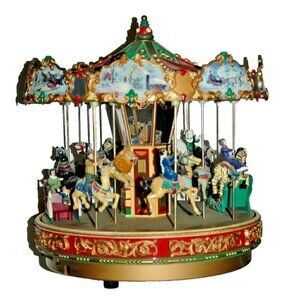 Mr. Christmas Holiday Merry Go Round Musical Animated Carousel